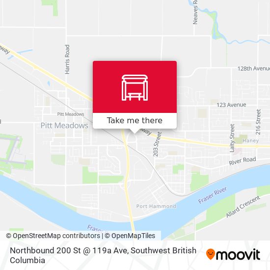 Northbound 200 St @ 119a Ave map