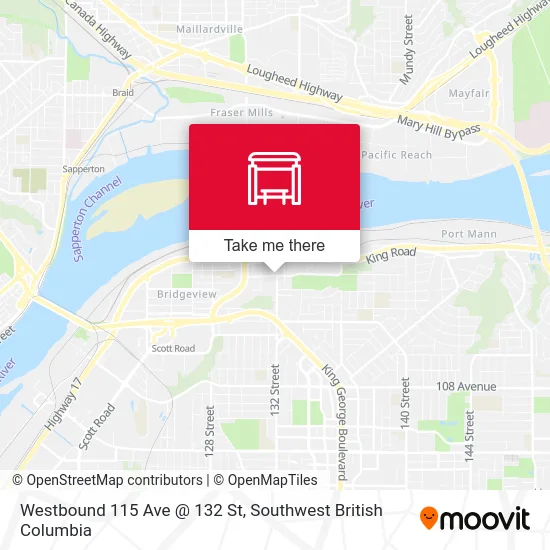 Westbound 115 Ave @ 132 St map