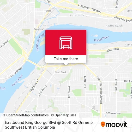 Eastbound King George Blvd @ Scott Rd Onramp map