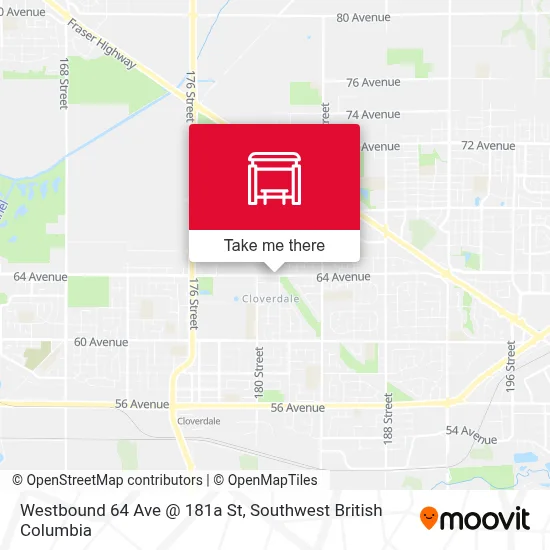 Westbound 64 Ave @ 181a St map