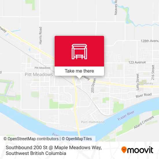 Southbound 200 St @ Maple Meadows Way map