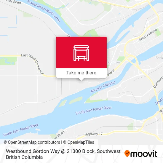 Westbound Gordon Way @ 21300 Block map