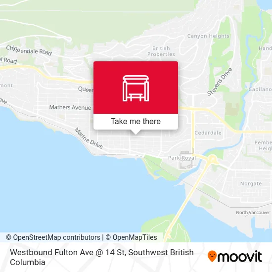 Westbound Fulton Ave @ 14 St map