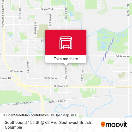 Southbound 152 St @ 62 Ave map