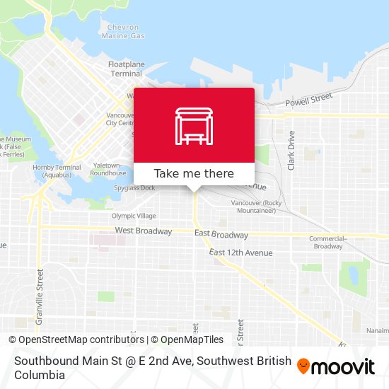 Southbound Main St @ E 2nd Ave map