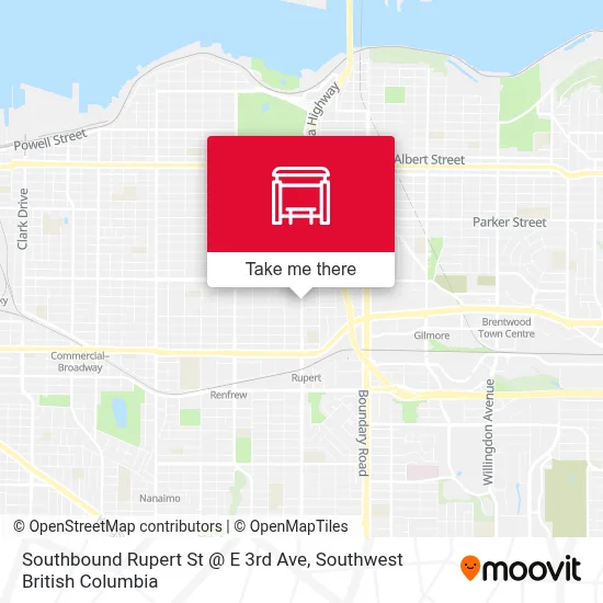 Southbound Rupert St @ E 3rd Ave map