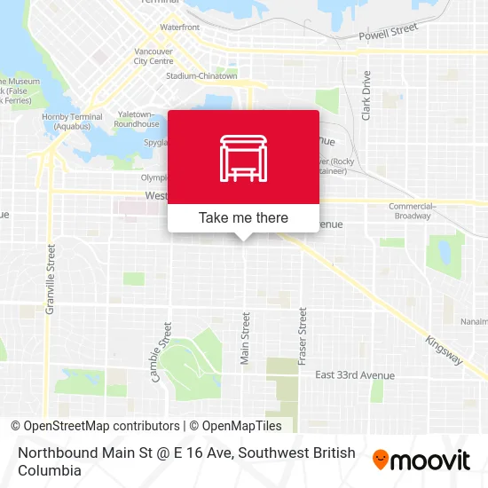 Northbound Main St @ E 16 Ave map