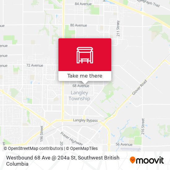 Westbound 68 Ave @ 204a St map