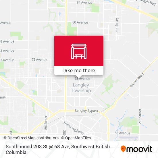 Southbound 203 St @ 68 Ave map