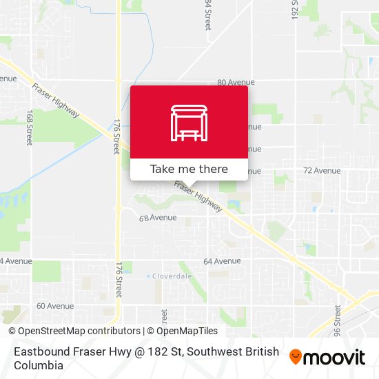 Eastbound Fraser Hwy @ 182 St map