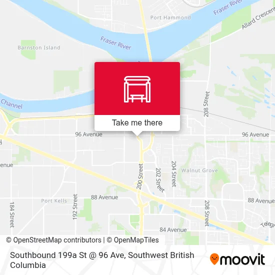 Southbound 199a St @ 96 Ave map