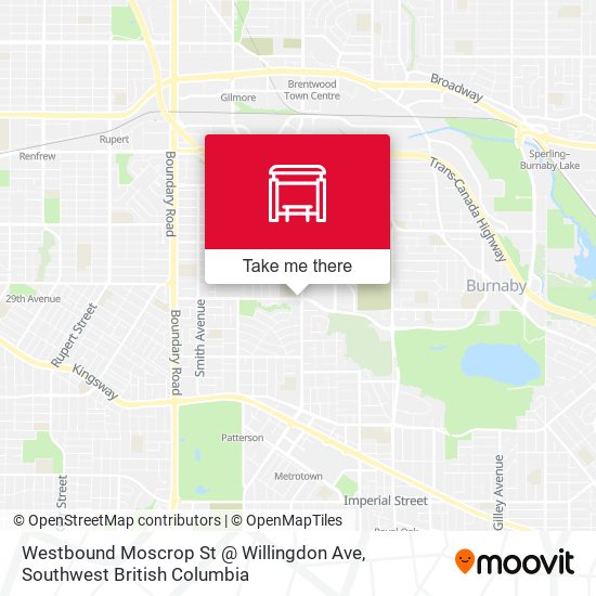 Westbound Moscrop St @ Willingdon Ave map