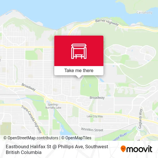 Eastbound Halifax St @ Phillips Ave map