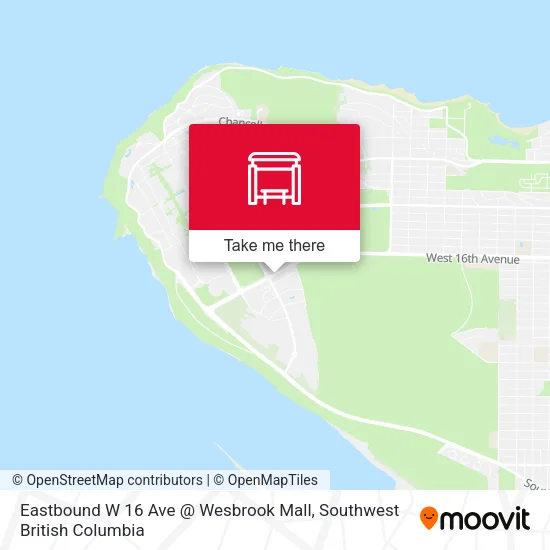 Eastbound W 16 Ave @ Wesbrook Mall map