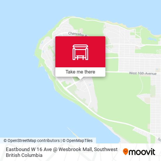 Eastbound W 16 Ave @ Wesbrook Mall map