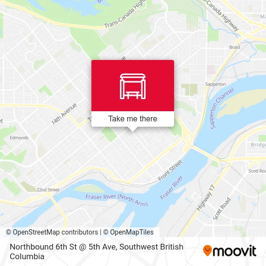 Northbound 6th St @ 5th Ave map