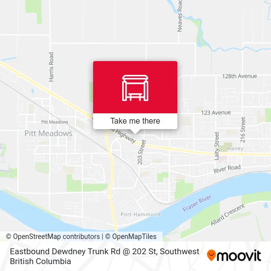 Eastbound Dewdney Trunk Rd @ 202 St map