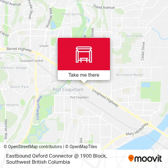 Eastbound Oxford Connector @ 1900 Block map