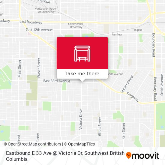 Eastbound E 33 Ave @ Victoria Dr map