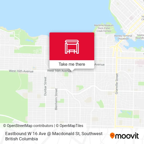 Eastbound W 16 Ave @ Macdonald St plan