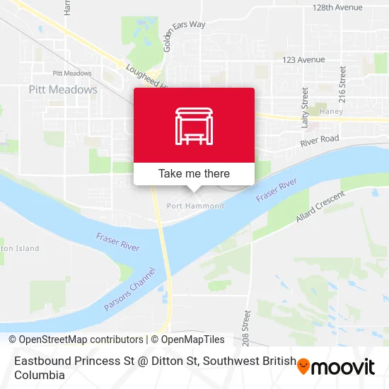 Eastbound Princess St @ Ditton St map