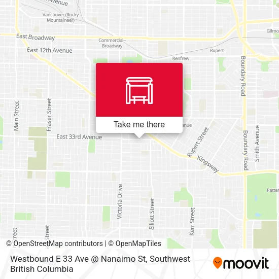 Westbound E 33 Ave @ Nanaimo St plan