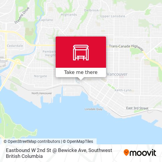 Eastbound W 2nd St @ Bewicke Ave map