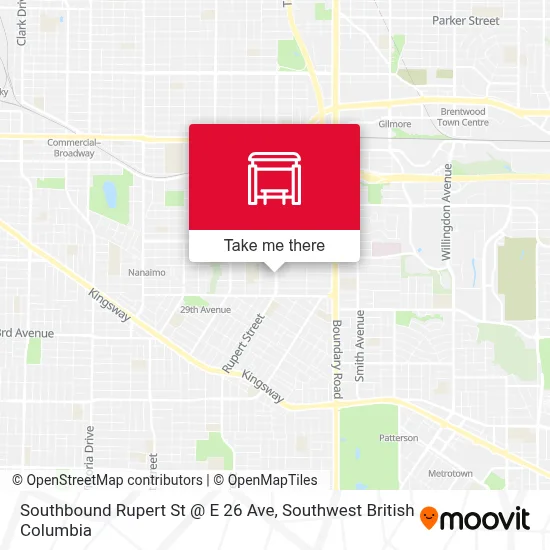 Southbound Rupert St @ E 26 Ave map