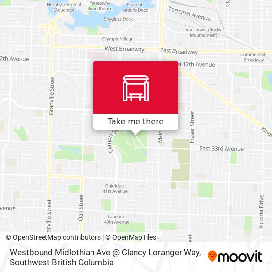 Westbound Midlothian Ave @ Clancy Loranger Way map