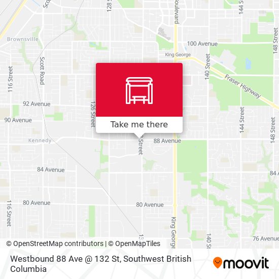 Westbound 88 Ave @ 132 St map