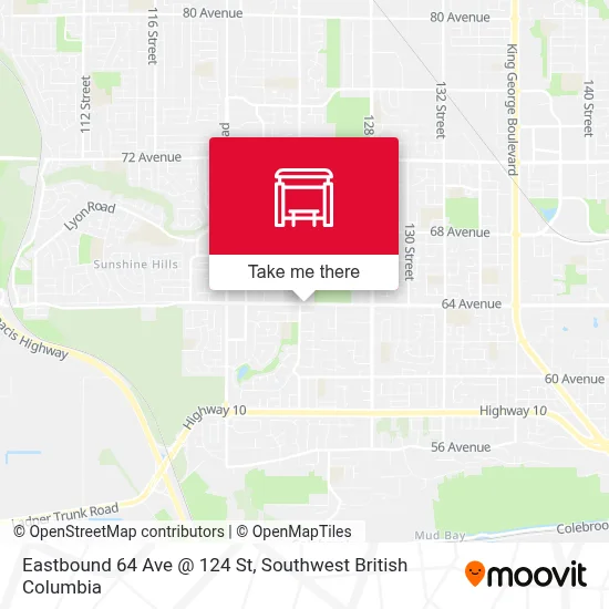 Eastbound 64 Ave @ 124 St map