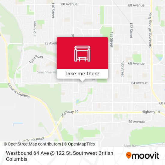 Westbound 64 Ave @ 122 St map