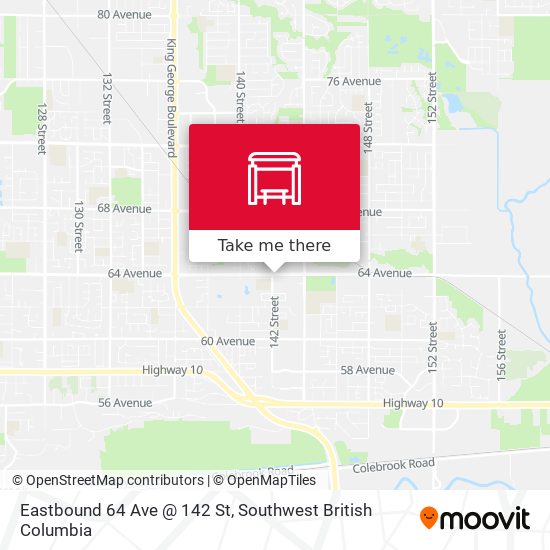 Eastbound 64 Ave @ 142 St map
