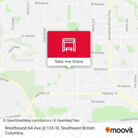 Westbound 64 Ave @ 126 St map