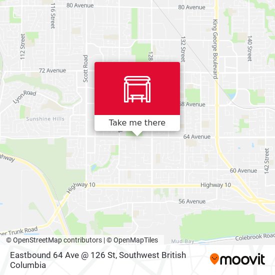 Eastbound 64 Ave @ 126 St map