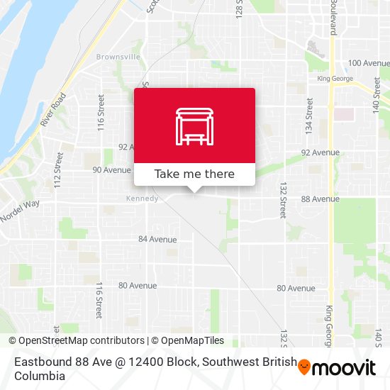 Eastbound 88 Ave @ 12400 Block map