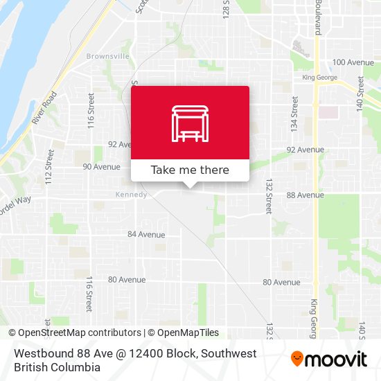 Westbound 88 Ave @ 12400 Block map