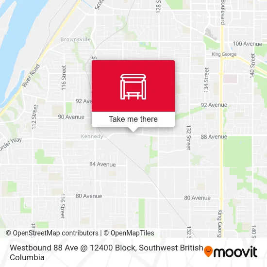 Westbound 88 Ave @ 12400 Block map