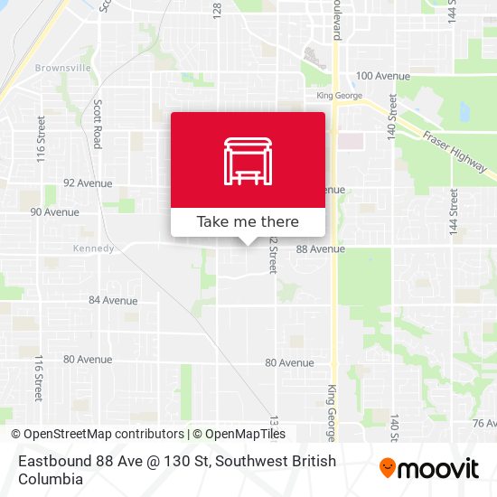 Eastbound 88 Ave @ 130 St map