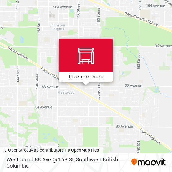 Westbound 88 Ave @ 158 St map