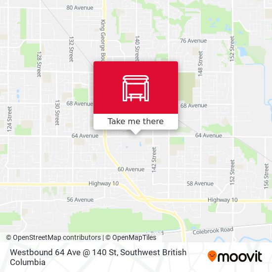 Westbound 64 Ave @ 140 St map