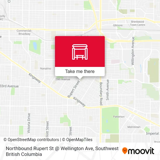Northbound Rupert St @ Wellington Ave map