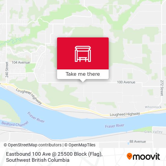 Eastbound 100 Ave @ 25500 Block (Flag) map