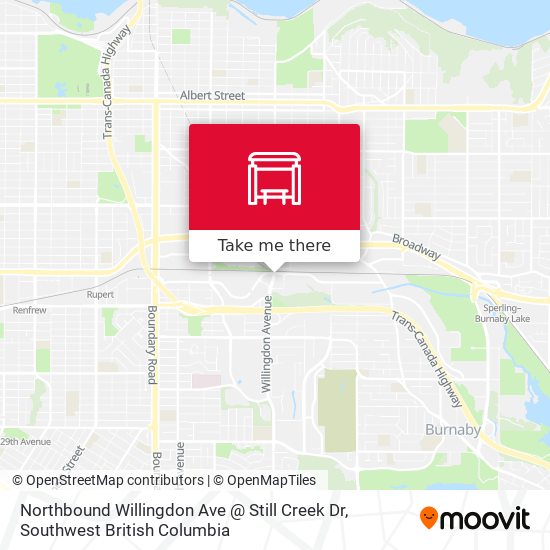 Northbound Willingdon Ave @ Still Creek Dr map