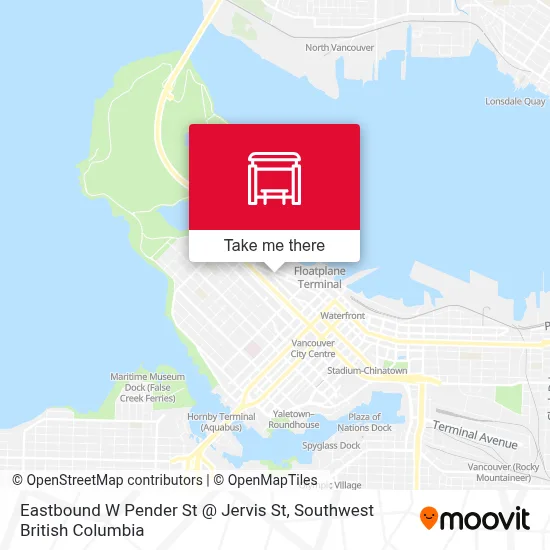 Eastbound W Pender St @ Jervis St map