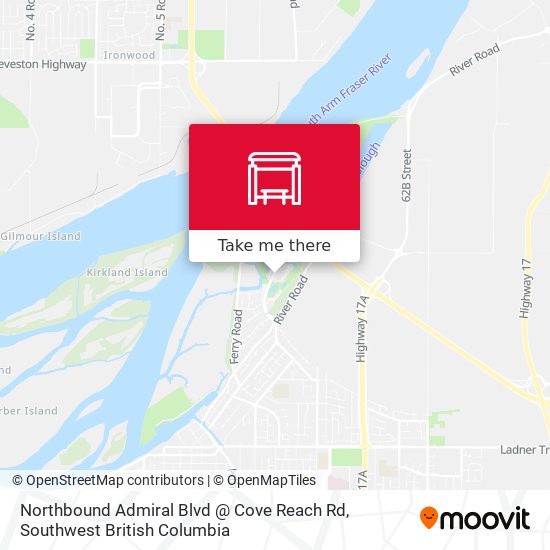 Northbound Admiral Blvd @ Cove Reach Rd map