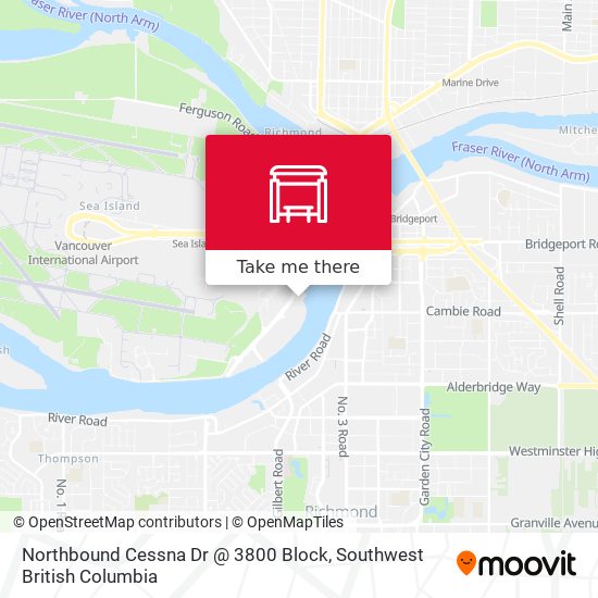 Northbound Cessna Dr @ 3800 Block map