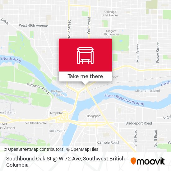 Southbound Oak St @ W 72 Ave map