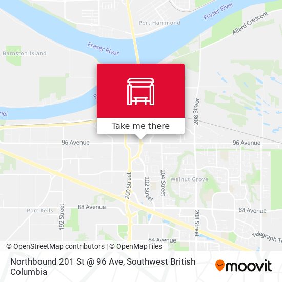 Northbound 201 St @ 96 Ave map
