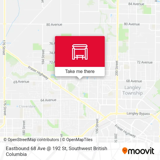 Eastbound 68 Ave @ 192 St map
